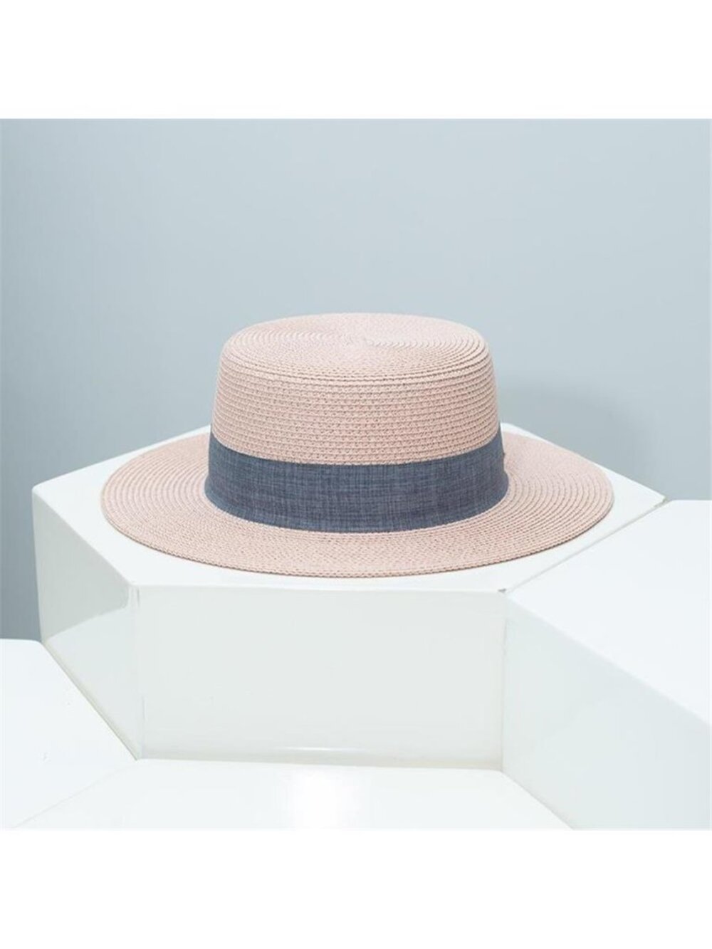Straw Boater Hat with Ribbon - Picture 5 of 7